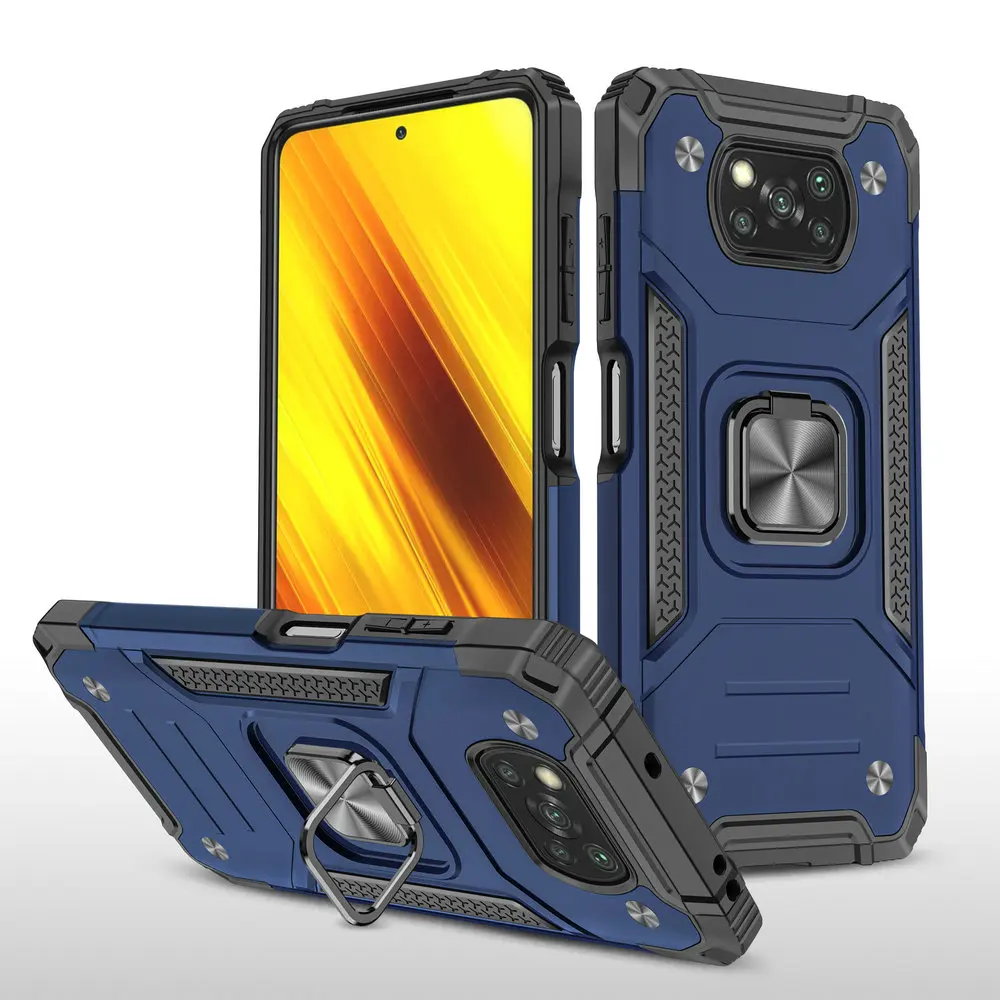

Poco X4 Pro X3 NFC M4 Magnet Ring Back Case for Xiaomi Poco X3 Luxury Cover 360 Protect Bumper Shell PocoPhone X 3 M 4 3X Funda