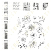 new bubbles botanic floral circles focus squares freight clear stamps layering stencil for scrapbook diary decoration embossing