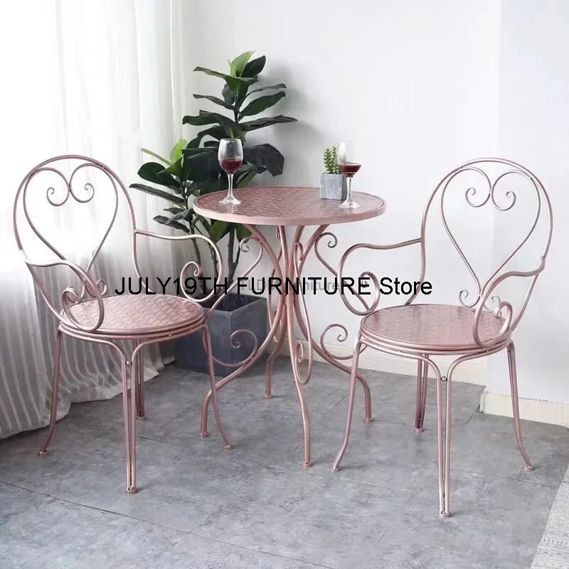 Европейские ретро железная садовая мебель Наборы наружный Двор садовый балкон