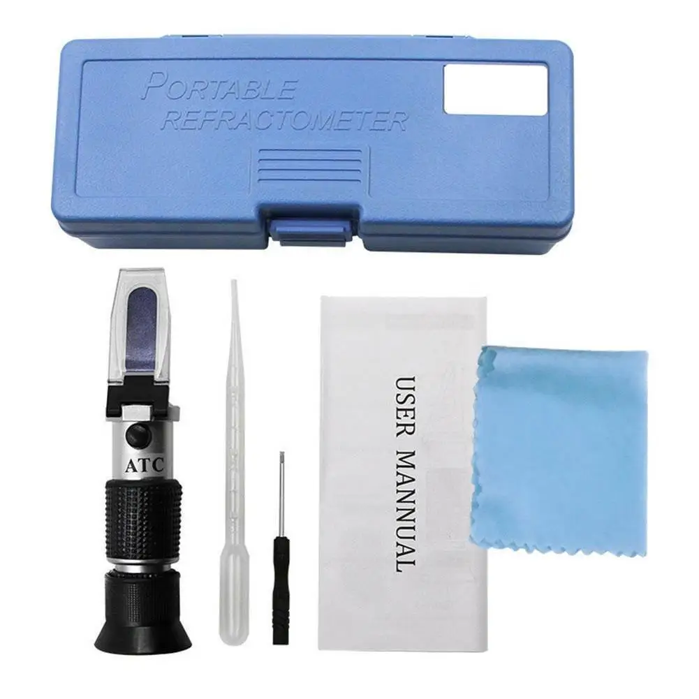 

Handheld Alcohol Sugar Refractometer Tester Wine Concentration Meter Densitometer 0-25% Alcohol Beer 0-40% Brix Grapes
