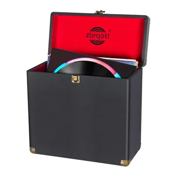 Portable Record Storage Box for 30 Vinyl Albums 7/ 10/ 12 Inch Records Carrying Case CD Disc Storage Holder