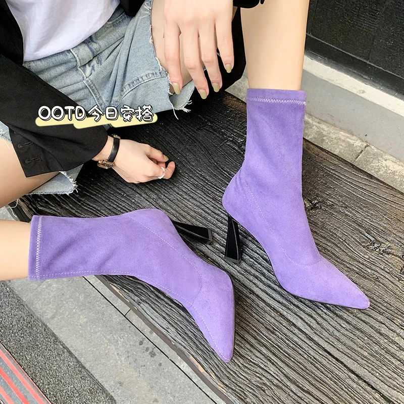 YMECHIC 2022 Весна-Осень Новый стиль Горячая Распродажа женские ботильоны стрейч на