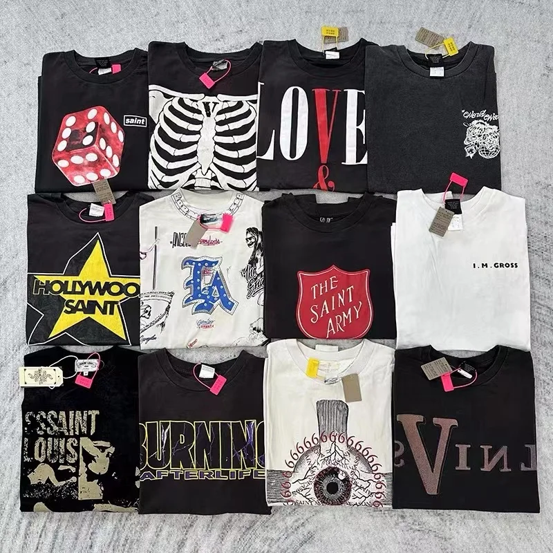 Уличная модная футболка с принтом в стиле хип-хоп винтажные свободные мужские и