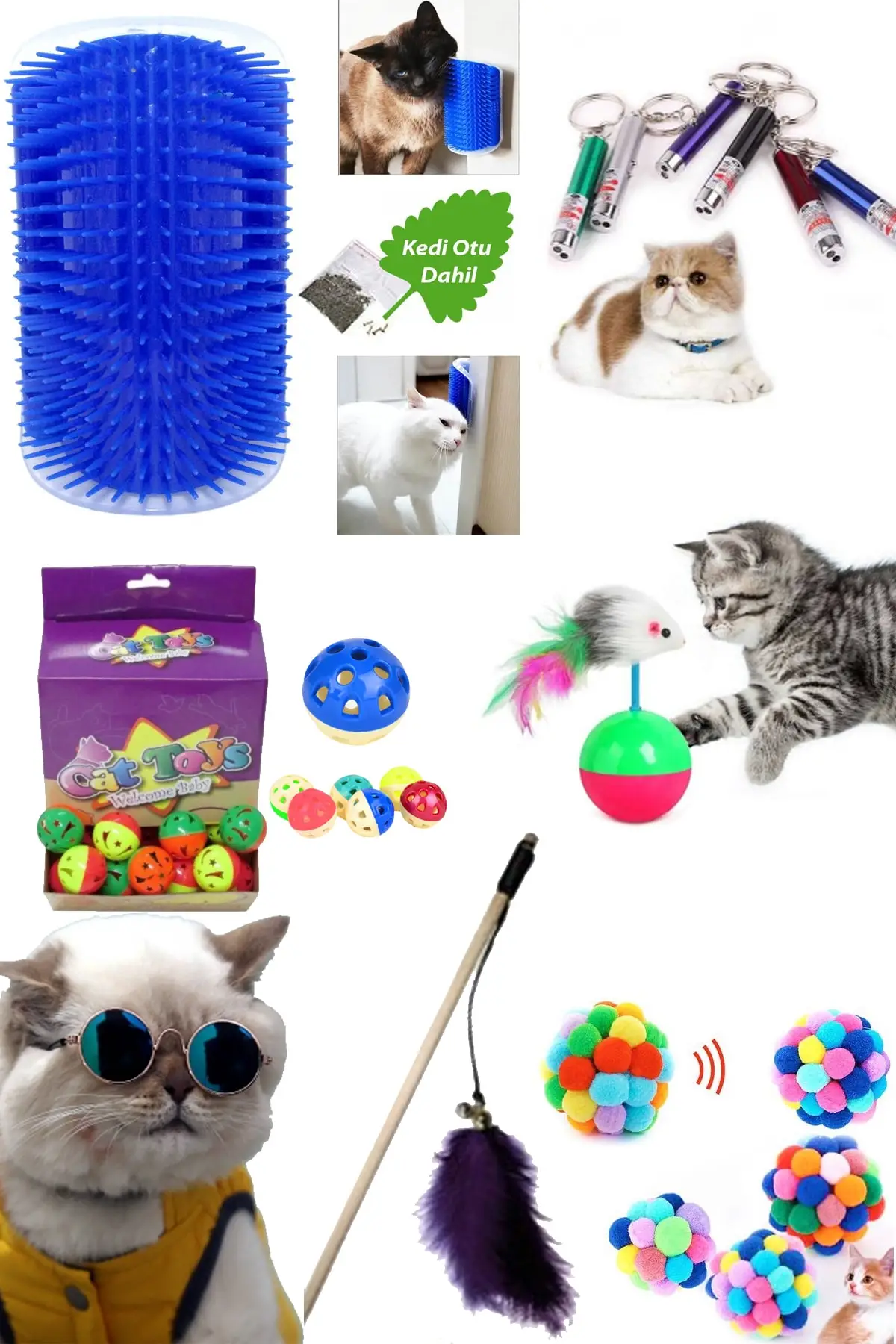 

Игрушки для домашних животных, кошек, 6 шт., игрушка для кошек и дверь, расческа для захвата перьев, коллекционная расческа