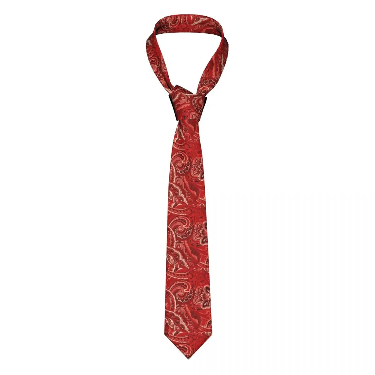 

Красный галстук с принтом пейсли, абстрактные цветочные аксессуары для мужчин, галстуки на шею, дизайнерская блузка, шелк из полиэстера, дел...