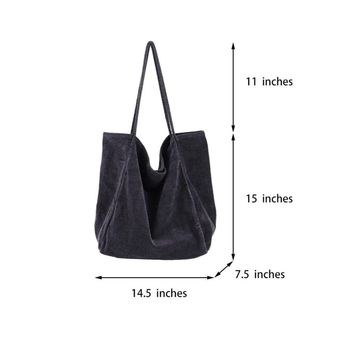 Large Capacity Corduroy Tote Women Casual Shoulder Bag