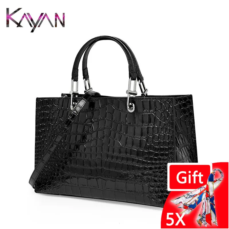 

Crocodile Women Handbag Purse High Quality Leather Female Shoulder Bag Large Ladies Tote Luxury Commuting Bag Traval Shopping