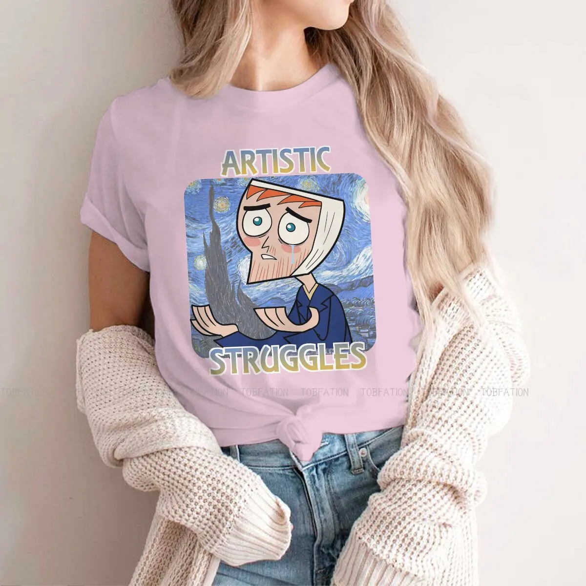 

Van Gogh Hipster TShirts Clone High Abraham Lincoln Abe Joan of Arc Woman Graphic Pure Cotton Tops T Shirt Round Neck 4XL