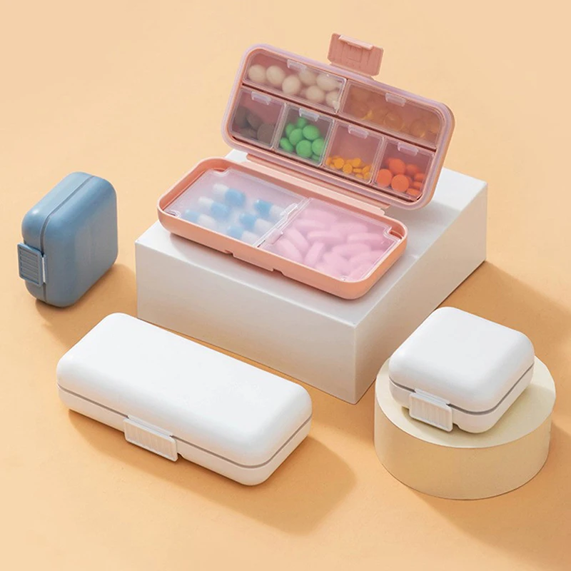

Portable 8 Cells Organizer Container For Tablets Travel Pill Box With Seal Ring Sealed Organizer Container Medicines Case