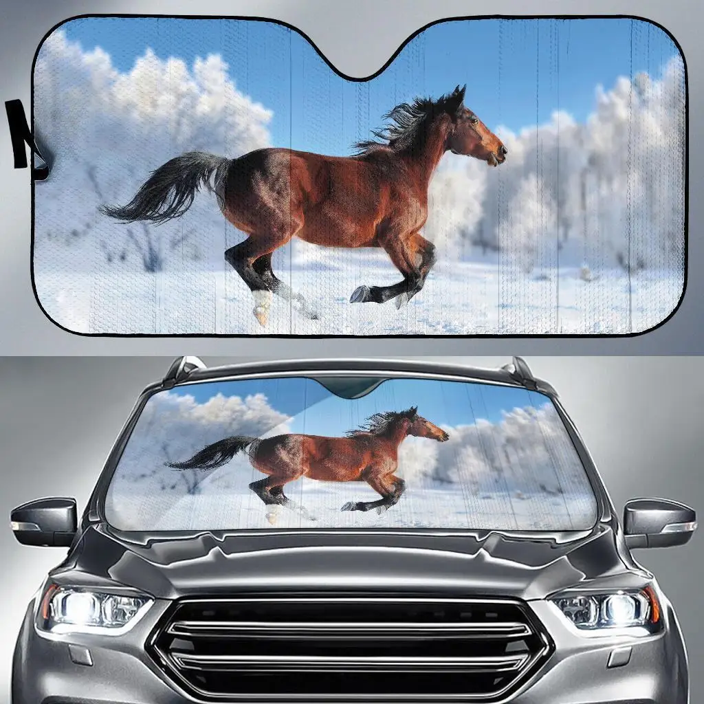 

Snow Winter Horse Auto Sun Shades