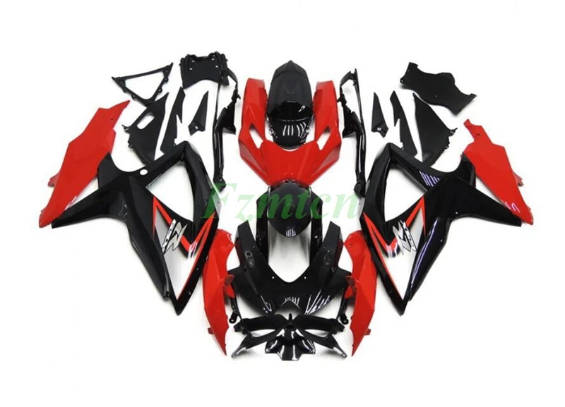 

Новый комплект обтекателей для мотоциклов из АБС-пластика, подходит для Suzuki GSX-R 600 750 K8 2008 2009 2010 08 09 10, комплект обтекателей красного и черного ...