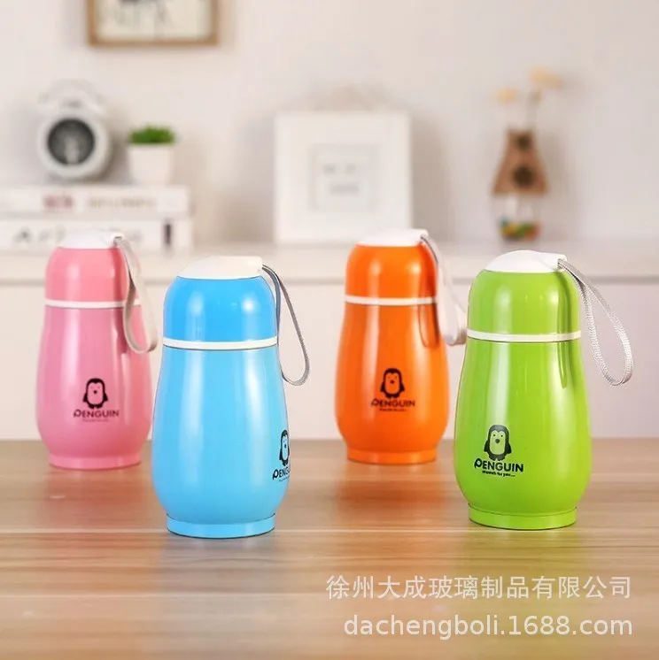 Cartoon Stainless Steel Penguin Thermos Cup Kids Cute Water Bottle Creative Gift Portable Children's | Дом и сад