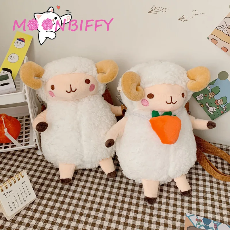 

Women New Cute Funny Plush Little Sheep Shoulder Bag Girl Doll Messenger Bag Children Korean Cartoon Bag Single Plush