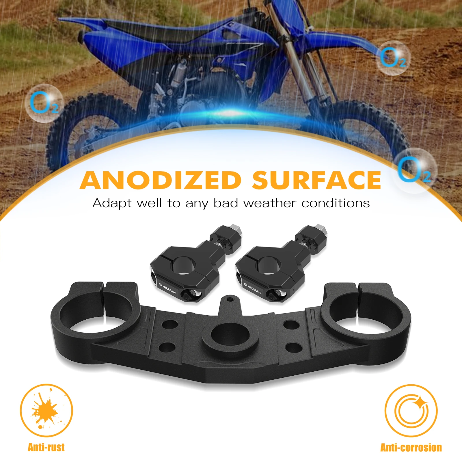 CNC для Yamaha YZ80 1993-2001 YZ85 2002-2022 2021 передняя вилка мотокросса понижения верхний