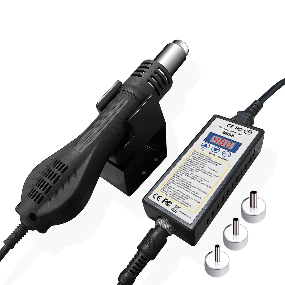 

8858 цифровой дисплей с регулируемой температурой, пистолет горячего воздуха, воздуходувка горячего воздуха, техническое обслуживание, электронная станция для распайки