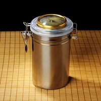 stainless steel coffee bean storage jar high quality cigarettecigar moisturizer with hygrometer send moisturizing tablets