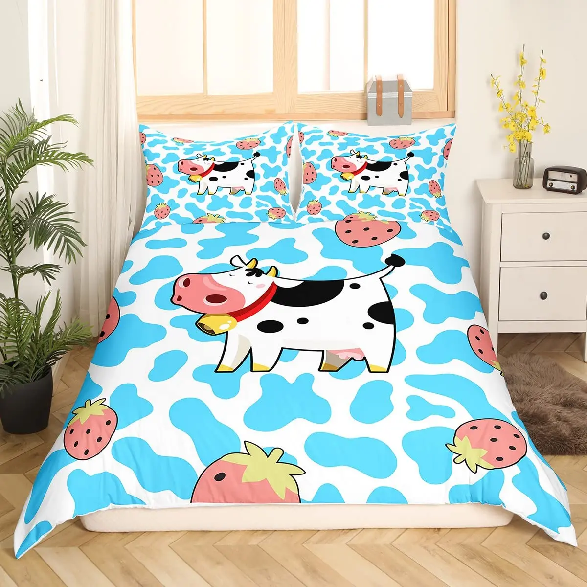 

Пододеяльник для коровы, коровы, королевы, пододеяльник, розовый, белый пододеяльник с рисунком животных из мультфильмов для детей, корова, ...