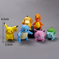 6 pack pokemon handmade anime character model toy pikachu water arrow turtle gundam duck q version childrens holiday gift