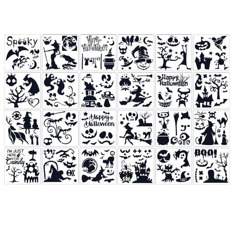 

Трафареты для краски на Хэллоуин, 24 шт.