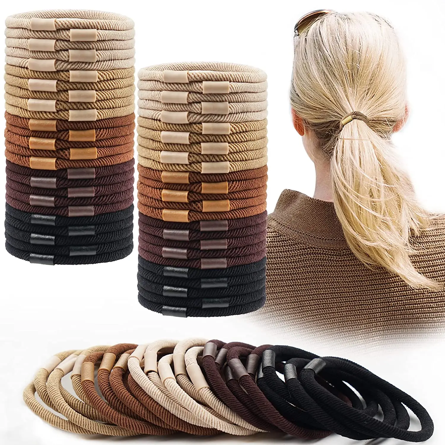 

20/30/40Pieces Hair Ties for Women Girls Ponytail Holder Elastic Hair Bands No Damage No Crease Hair Elastics Hair Accessories