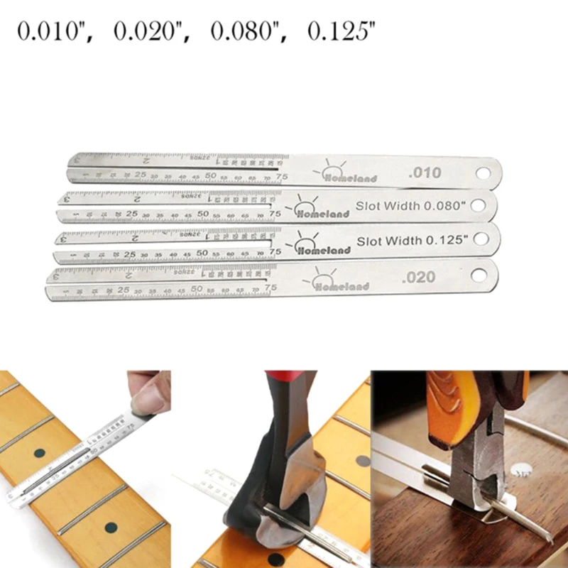 

Orphee Guitar Fretboard Protector Fret Puller Stainless Steel Nut Luthier Repair Tools Replacement 0.010/0.020/0.080/0.125 Inch