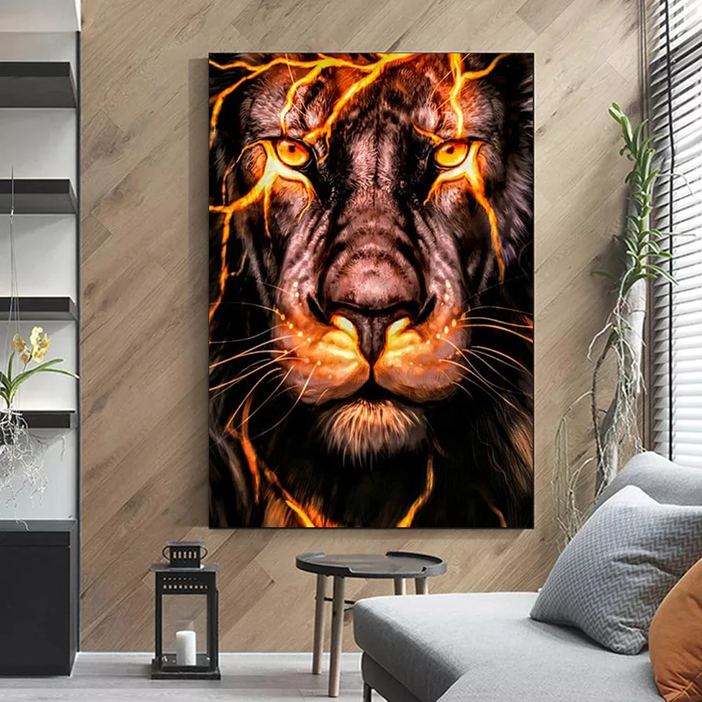 

5D Diamond Mosaic DIY Tiger Diamond Painting Rhinestone Embroidery Full Round Diamond Cross Stitch Kit Home Decor