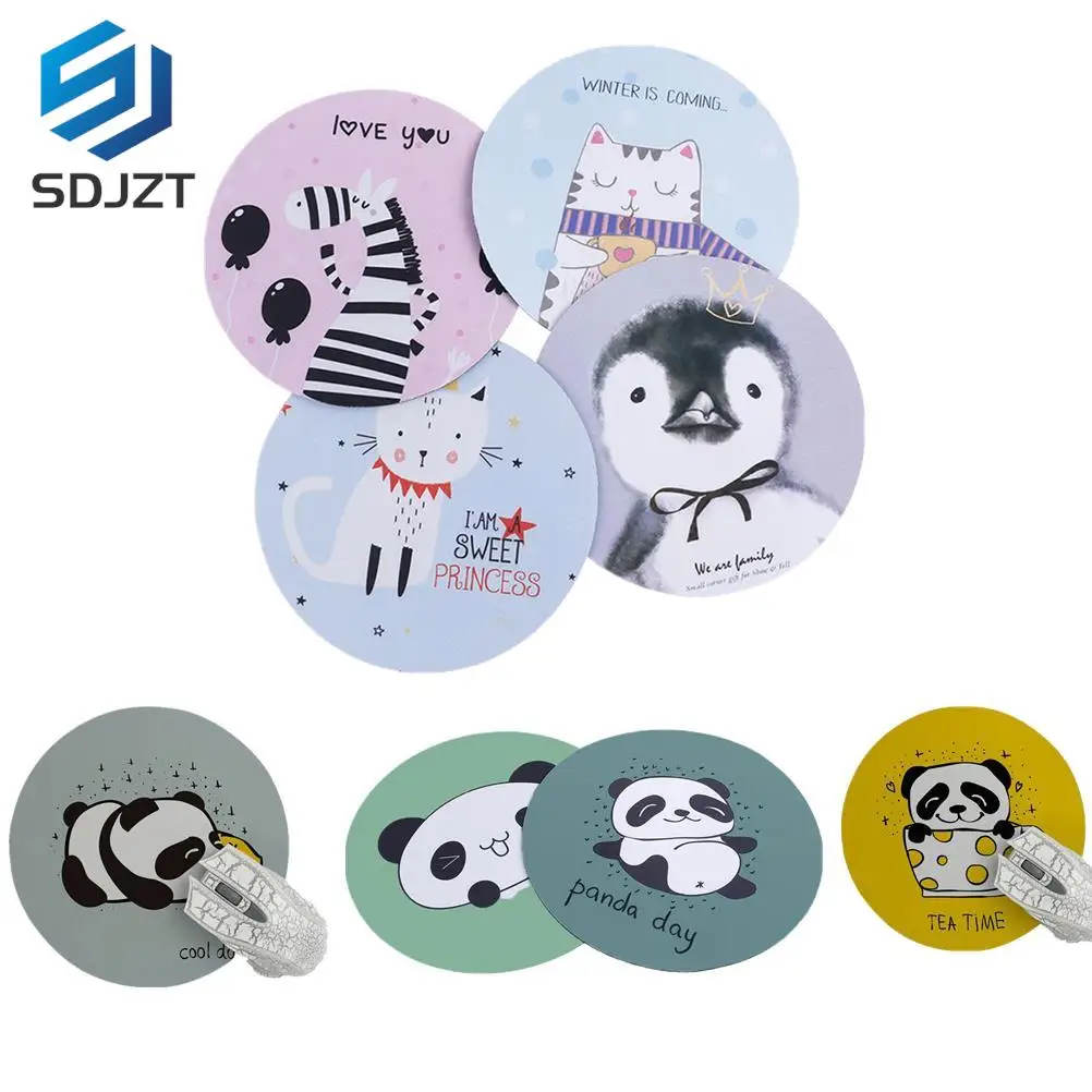 

Cat Dog Horse Panda Design Computer Mouse Padding Mat Ultra Soft Natural Rubber Annimal Series Mice Pad Round Gaming Mouse Pads