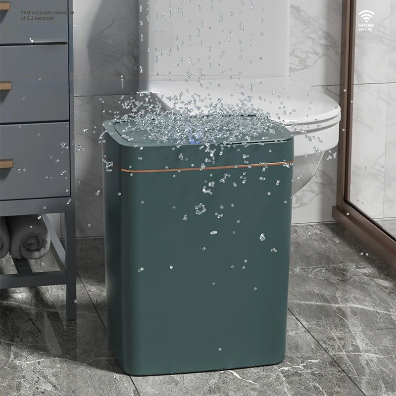 

15/18L Smart Sensor Trash Can Garbage Bucket Waterproof Narrow Seam Automatic Trash Bin Wastebasket for Kitchen Toilet Bedroom