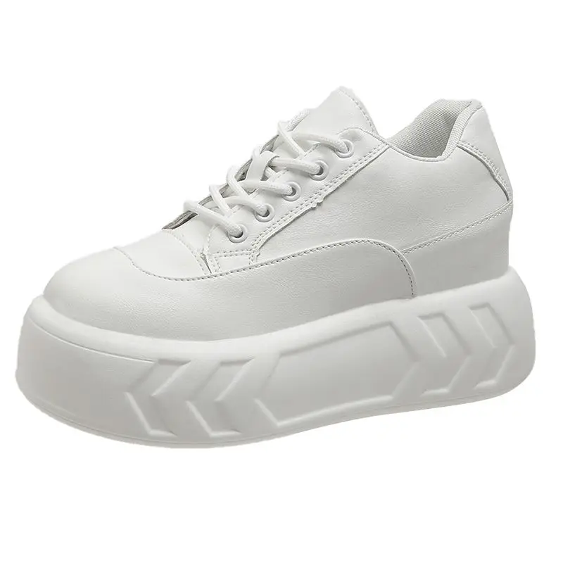 2023 New Women's Platform Board  Student Spring New Versatile Sports Leisure Classic Style Genuine Leather Shoes