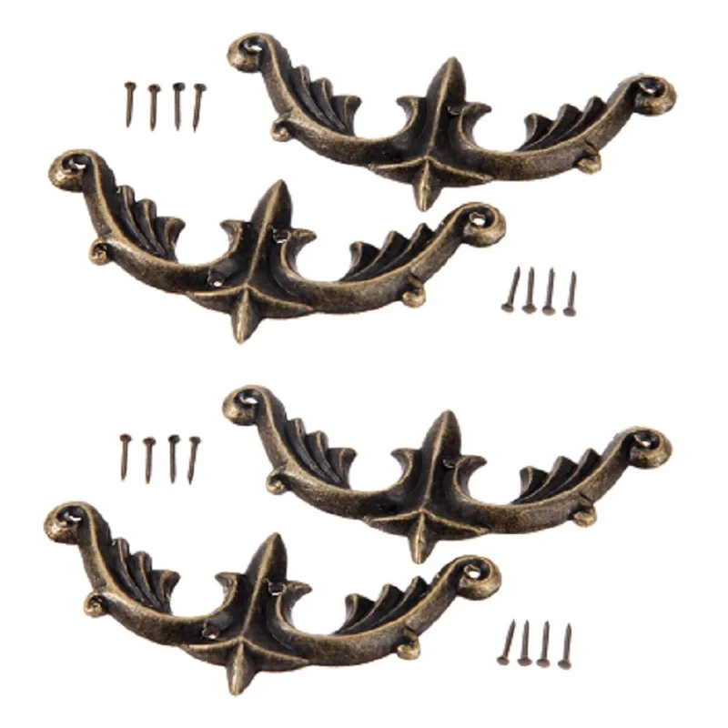 

Деревянная коробка DRELD из цинкового сплава, 4 шт., защитная коробка для вина, фурнитура для украшения, треугольные углы, антикварная Магнитна...