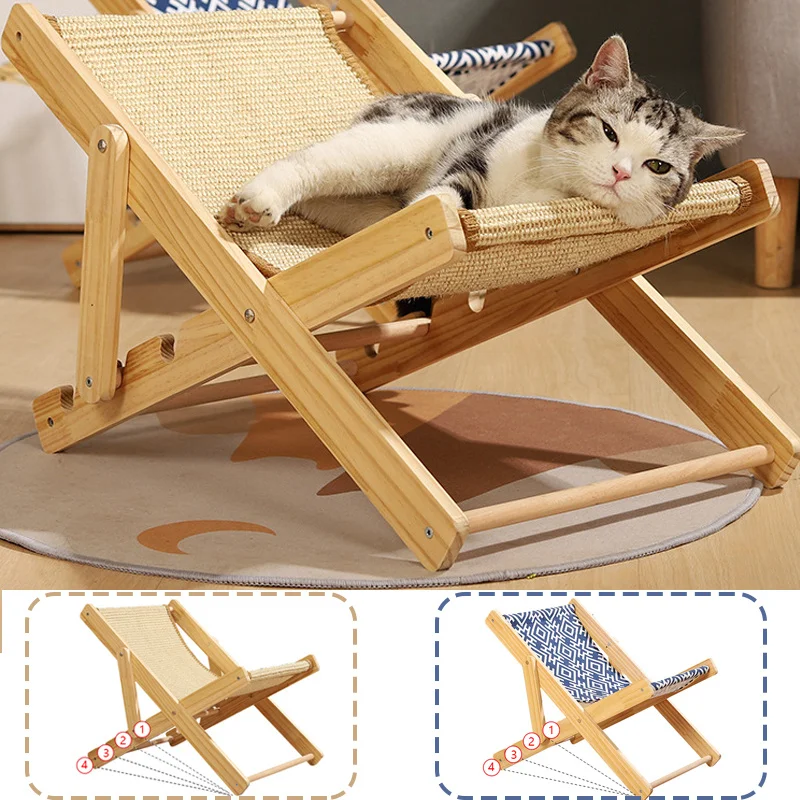 

Dog Cat Chair Pet Sisal Bed Adjustable Recliner Portable Puppy Sleeping Nest House Comfort Nestapply To 10kg Cat Dog Sofa