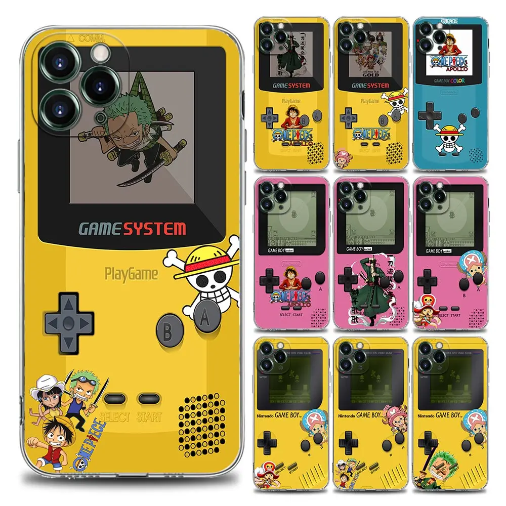 

Japanese Anime One Piece Game-Boy Clear Phone Case for iPhone 11 12 13 Pro Max 7 8 SE XR XS Max 5 5s 6 6s Plus Soft Silicon