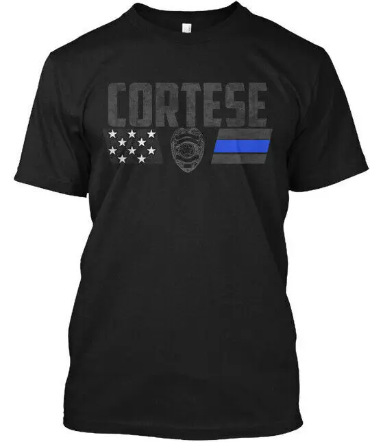 

Футболка Cortese мужская с круглым вырезом, хлопок, Повседневная рубашка с короткими рукавами для всей семьи полиции, топсунсикс для пар