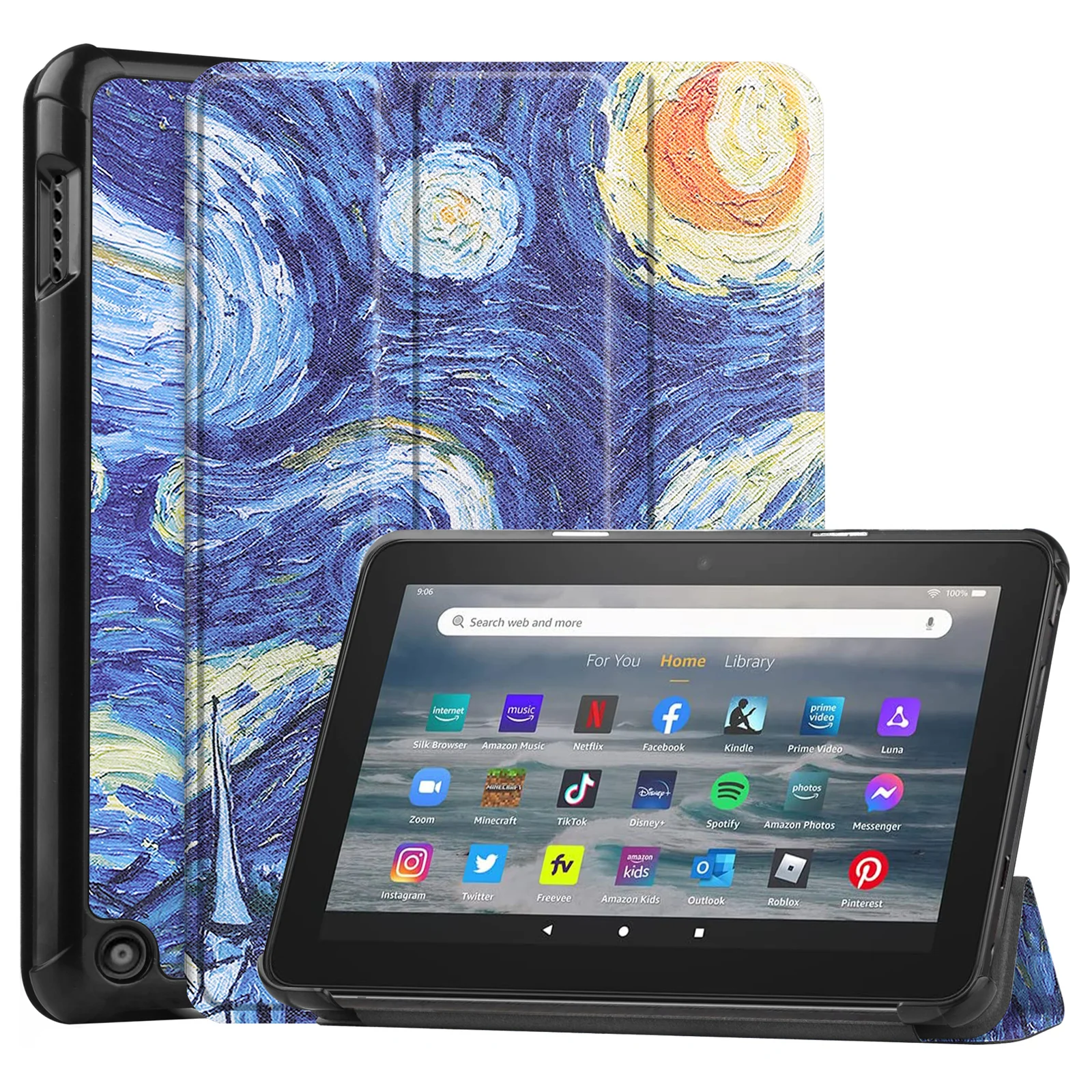 

Чехол с рисунком для электронной книги Kindle Fire 7 2022 новый выпуск книжка раскладной трехслойный Магнитный чехол для планшета для Kindle Fire 7 2022