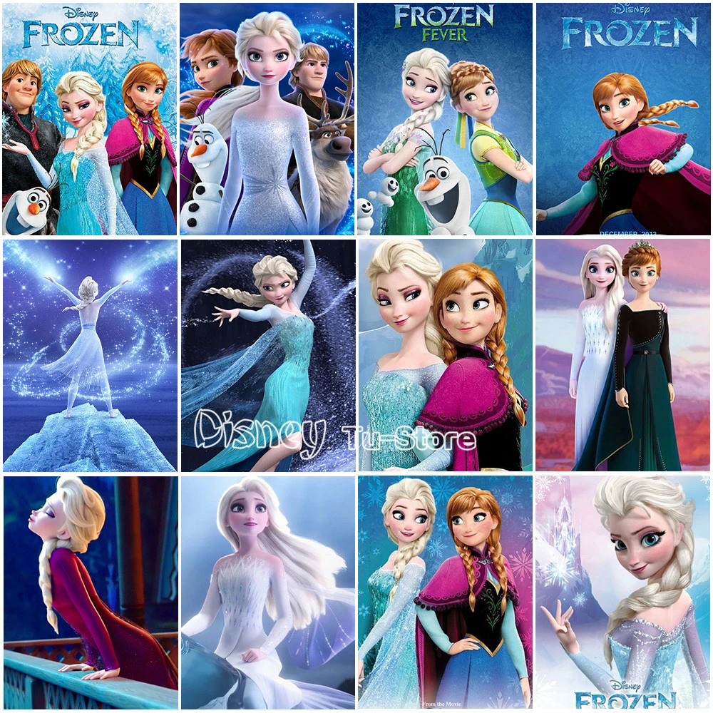 

Алмазная живопись Disney, принцесса Эльзы, ледяные Мультяшные персонажи, вышивка крестиком 5D, «сделай сам», дети, полная круглая искусство, дом...