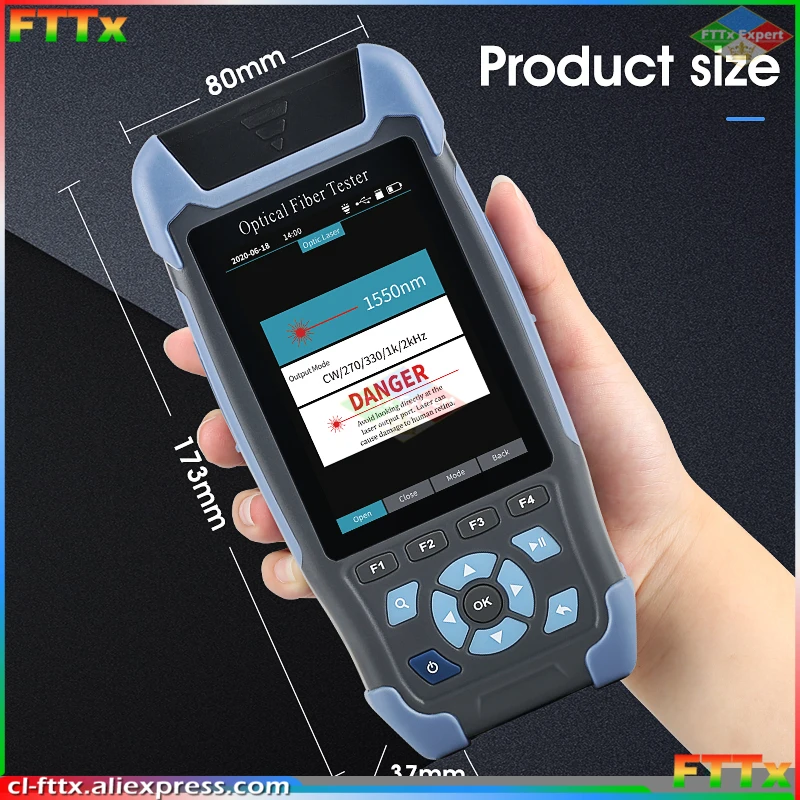Pro mini OTDR Fiber Optic Reflectometer NK3200D with 9 Functions VFL OLS OPM Event Map 24dB for 64km Fiber Cable Ethernet Tester