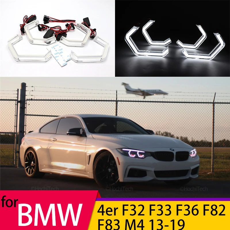 

Для BMW 4 серии F32 F33 F36 F82 F83 M4 418i 420i 428i 430i 435i 440i 418d 2013-2019 светодиодсветодиодный глаза ангела M4 стильные кольца DRL Halo