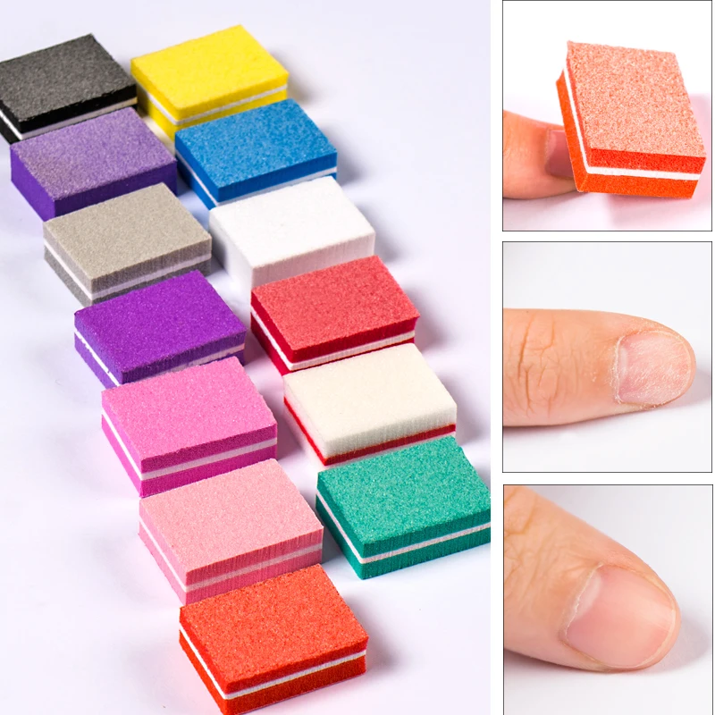 1/5/10/50PCS Nail File Mini Cube Sanding Buffer Block Acrylic Polish Pedicure Manicure Art Durable Sponge Care Tools - купить по
