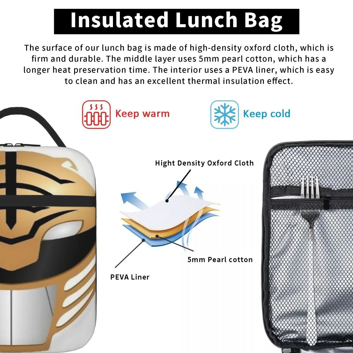 Могучие Morphin Power Ranger Сумки для обеда Изолированная сумка Водонепроницаемая