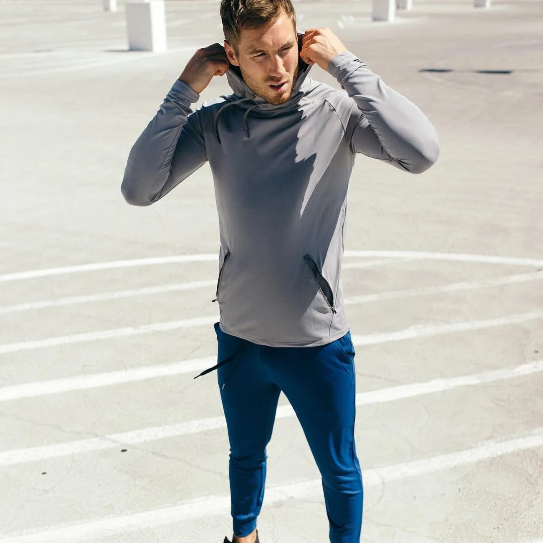 

Осенние тонкие спортивные однотонные толстовки для фитнеса, Мужской пуловер для бега и тренировок, свитшот с карманами на молнии