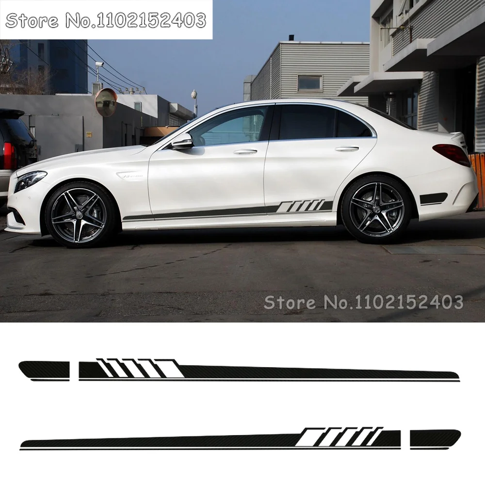

Pair of Edition 1 Side Stripes Decal Sticker For Mercedes Benz W205 C Class C63 AMG Stickers-6 colors to Choose