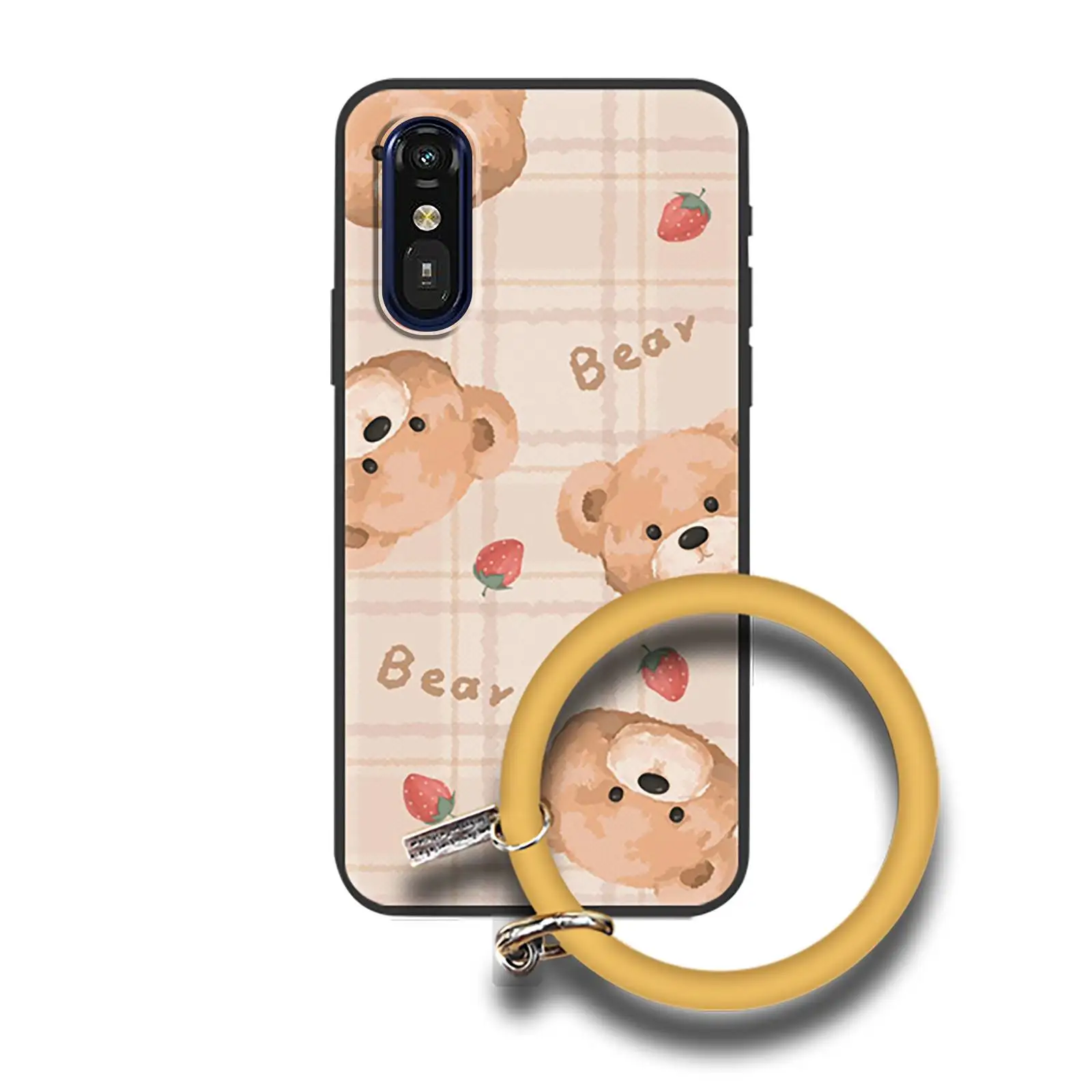 Чехол для телефона с забавным кольцом Fujitsu A401FC/RakuRaku A401FC/MR01 однотонный защитный