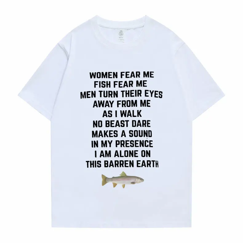 

Women Fear Me Fish Fear Me Men Women Casual T-shirt Tops Tshirt Loose T-shirt Crew Oversized Fitted Soft Anime Manga Tee Clothes