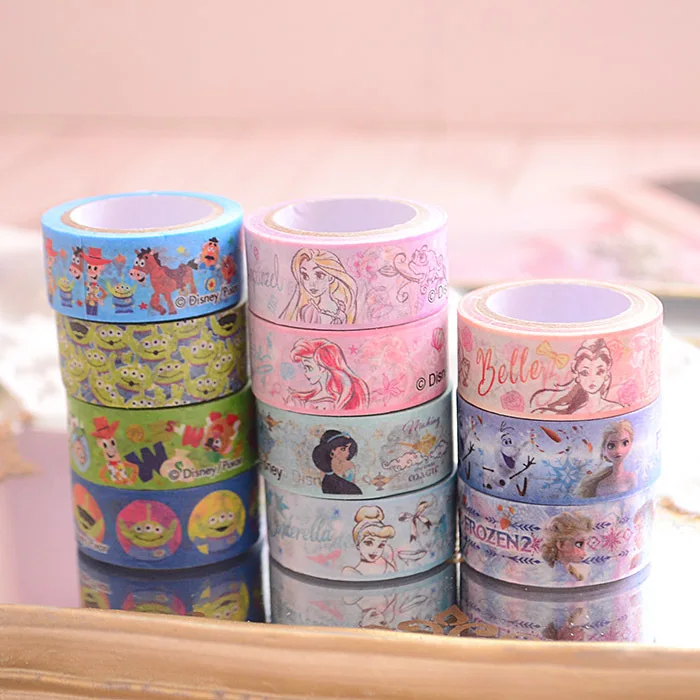 

3 rolls of Disney tape super cute cartoon Toy Story Princess series hand tear paper tape cute diy decorative sticker tape paper