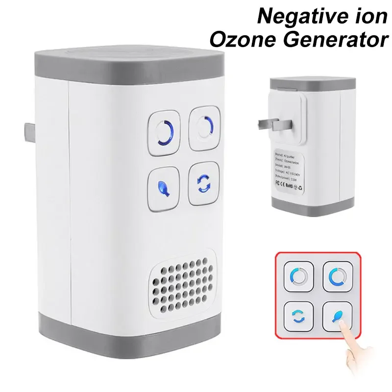 

Mini Ionic Ozone Generator Mute Air Purifier Purification Home Bathroom Toilet Deodorizer Pet Deodorizer Air Ionizer EU Plug-in