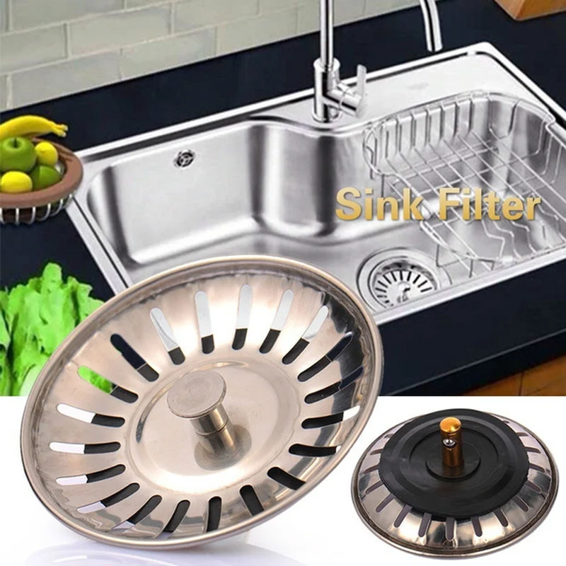 

Tool Sink Filter Popular Kitchen Waste Stainless Steel Sink Strainer Plug Drain Filter Basket Drainer Bathroom Kitchen Supplies