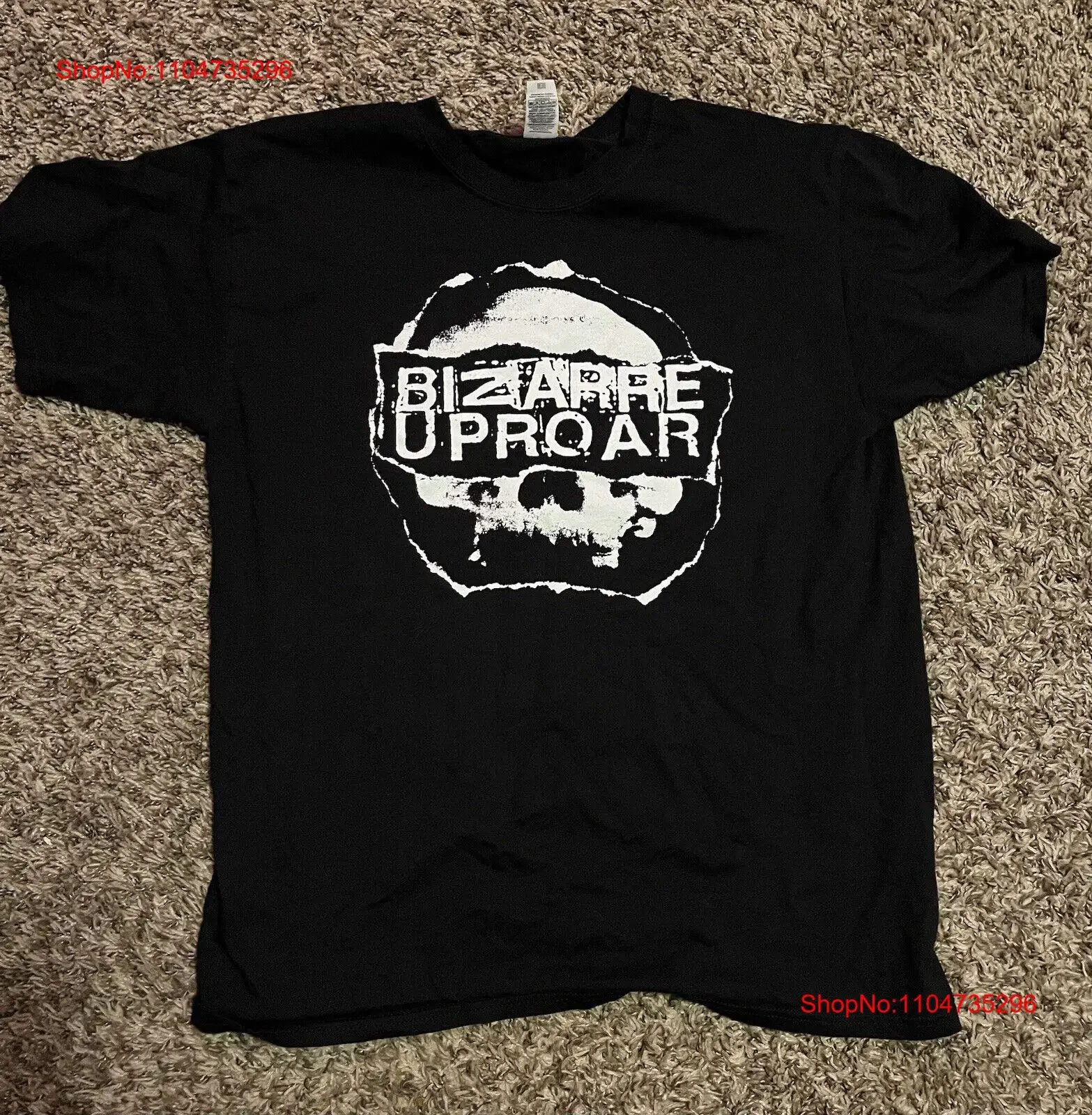 Фото Большая футболка Bizarre Uproar Prurient Grunt Deathkey Genocide Organ, винтажная, слегка повседневная, растянутая №1