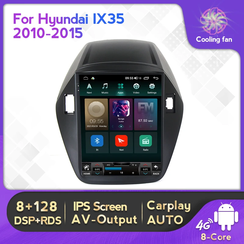 IPS 8+128G DSP Android 11 Car Radio GPS For Hyundai IX35 Tucson 2010-2015 Multimedia Tesla Vertical Screen Navi Wifi Carplay BT - купить по