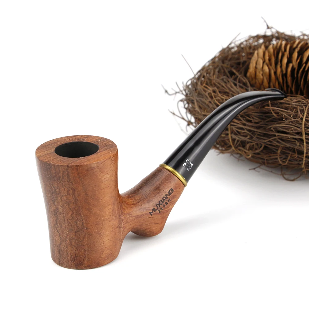 

High Quality Rosewood Smoke Pipe Handmade Tobacco Smoking Pipe Flat Bottom Creative Tobacco Pipe free tools Wooden Pipe Set