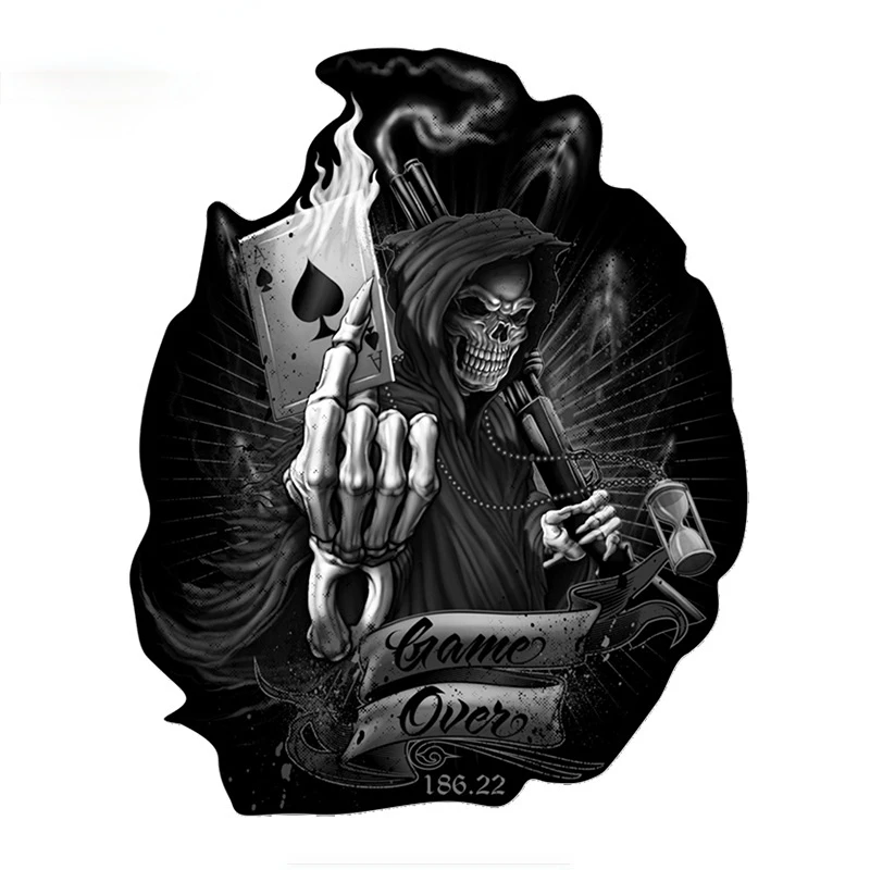 Автомобильная виниловая наклейка с черепом игральной картой автомобильная